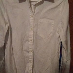 Banana Republic 3/4 sleeved white oxford shirt